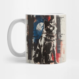 Husky dog grunge portrait Mug